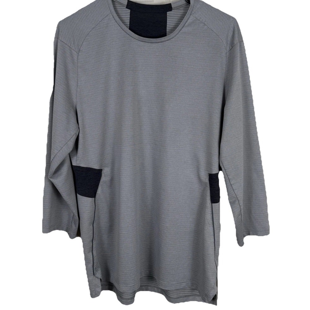 Lululemon Shirt Mens Large Gray Fast free 3/4 Sleeve Athletic Lightweight Gym - Picture 1 of 8
